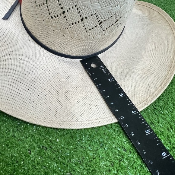 Vintage Wranglers Cowboy Hat Size 7 1970s Straw With Feather Western EUC Mint - Picture 7 of 8